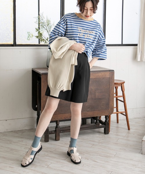 RETRO GIRL(レトロガール)の「タックバミューダパンツ(その他パンツ・レディース・グリーン/オフホワイト/ブラウン系その他/ブラック・FREE)」の11枚目の写真