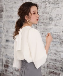 バックリボンボリュームスリーブブラウス