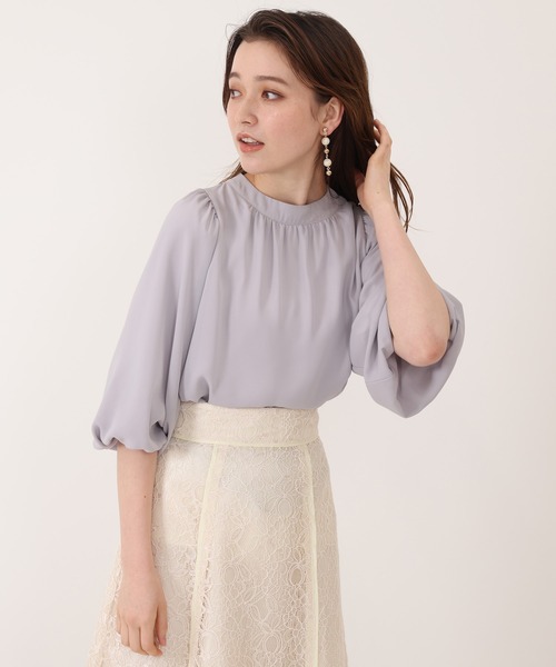 ASTORIA ODIER（アストリアオディール）の「バックリボンボリュームスリーブブラウス（シャツ/ブラウス・レディース・ホワイト/ブラック/ピンク/ラベンダー/ブラウン・MEDIUM）」の12枚目の写真