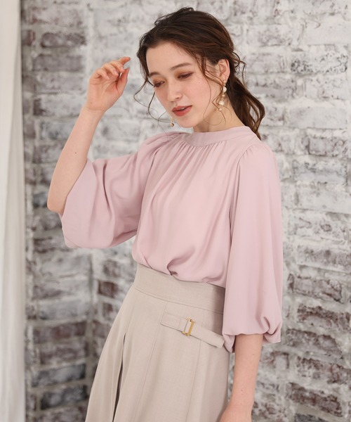 ASTORIA ODIER（アストリアオディール）の「バックリボンボリュームスリーブブラウス（シャツ/ブラウス・レディース・ホワイト/ブラック/ピンク/ラベンダー/ブラウン・MEDIUM）」の8枚目の写真