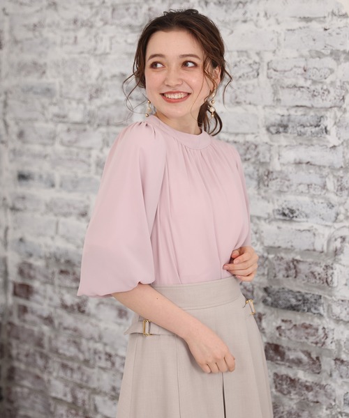 ASTORIA ODIER（アストリアオディール）の「バックリボンボリュームスリーブブラウス（シャツ/ブラウス・レディース・ホワイト/ブラック/ピンク/ラベンダー/ブラウン・MEDIUM）」の9枚目の写真