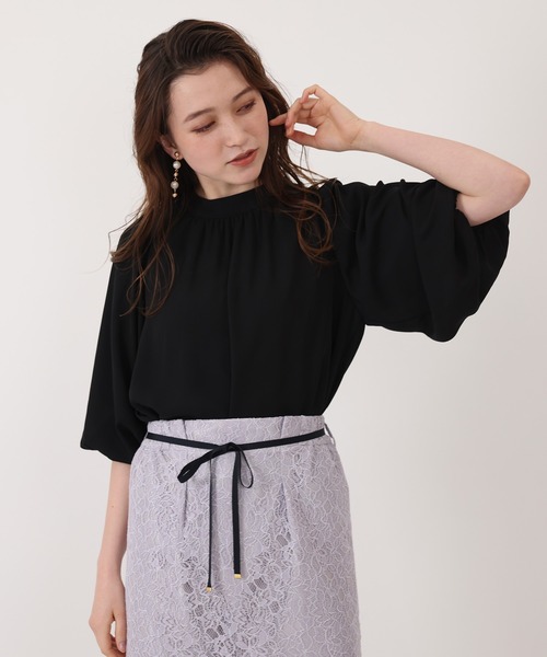 ASTORIA ODIER（アストリアオディール）の「バックリボンボリュームスリーブブラウス（シャツ/ブラウス・レディース・ホワイト/ブラック/ピンク/ラベンダー/ブラウン・MEDIUM）」の14枚目の写真