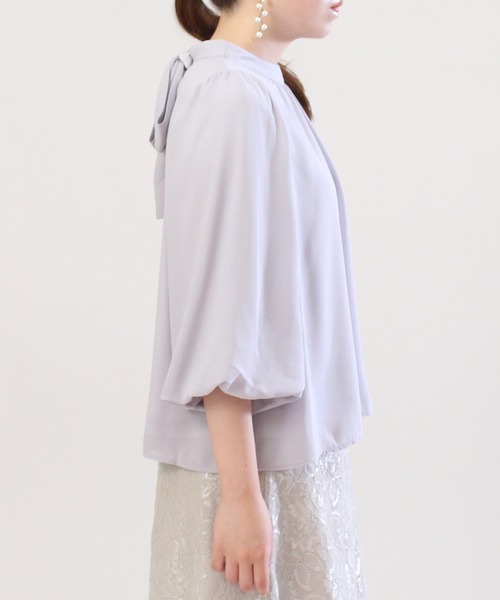 ASTORIA ODIER（アストリアオディール）の「バックリボンボリュームスリーブブラウス（シャツ/ブラウス・レディース・ホワイト/ブラック/ピンク/ラベンダー/ブラウン・MEDIUM）」の19枚目の写真