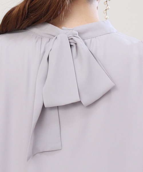 ASTORIA ODIER（アストリアオディール）の「バックリボンボリュームスリーブブラウス（シャツ/ブラウス・レディース・ホワイト/ブラック/ピンク/ラベンダー/ブラウン・MEDIUM）」の22枚目の写真