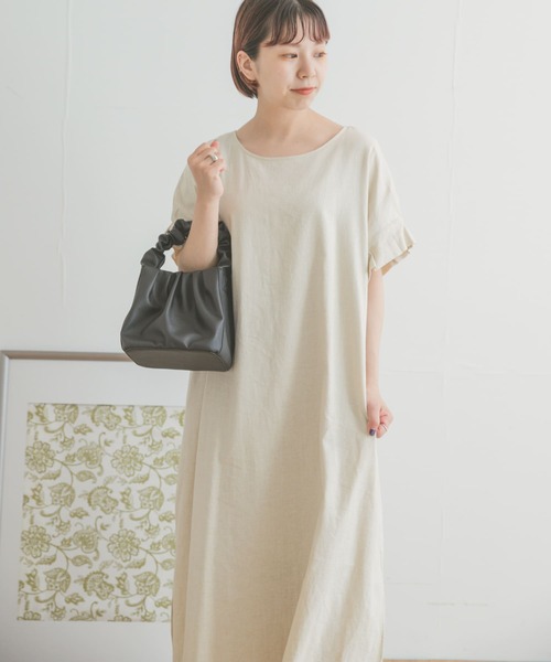 ITEMS URBANRESEARCH(アイテムズ アーバンリサーチ)の「オリガミタックリネンワンピース(ワンピース・レディース・ライトベージュ/ブラック/モカ/グリーン・FREE)」の10枚目の写真
