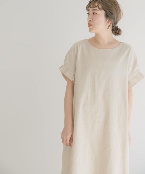 ITEMS URBANRESEARCH(アイテムズ アーバンリサーチ)の「オリガミタックリネンワンピース(ワンピース・レディース・ライトベージュ/ブラック/モカ/グリーン・FREE)」の15枚目の写真