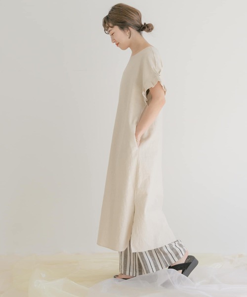 ITEMS URBANRESEARCH(アイテムズ アーバンリサーチ)の「オリガミタックリネンワンピース(ワンピース・レディース・ライトベージュ/ブラック/モカ/グリーン・FREE)」の19枚目の写真