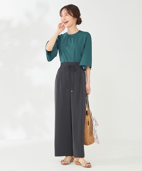 ANY SIS(エニィスィス)の「【洗える】イージードロスト ワイドパンツ(その他パンツ・レディース・黄土色系/ベージュ系/ネイビー系・1/2/3)」の14枚目の写真