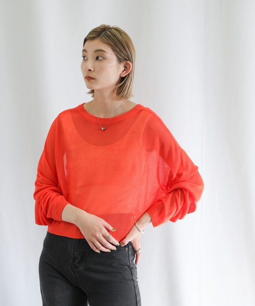 select MOCA(セレクトモカ)の「2WAYシアーニットショートカーディガン(カーディガン/ボレロ・レディース・ブラック/ピンク/オレンジ/グリーン/アイボリー・FREE)」の19枚目の写真