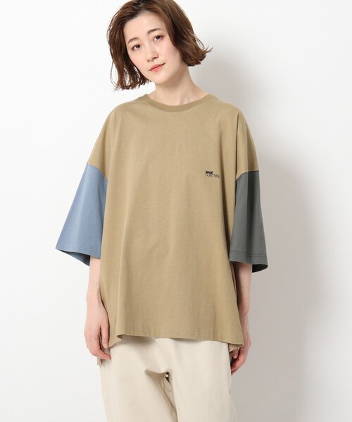 BASECONTROL(ベースコントロール)の「◆スーパービッグシルエット コットン天竺 ロゴプリント半袖Tシャツ(Tシャツ/カットソー・レディース・ブラック/アイボリー/ベージュ系/アイボリー系/ベージュ・99)」の6枚目の写真