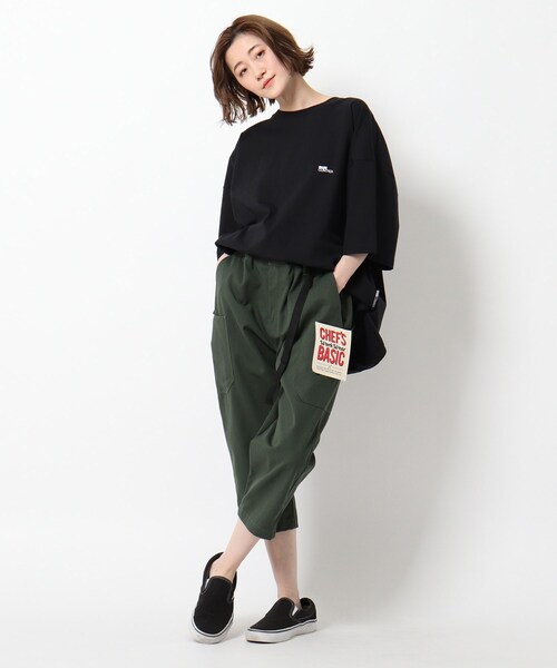 BASECONTROL(ベースコントロール)の「◆スーパービッグシルエット コットン天竺 ロゴプリント半袖Tシャツ(Tシャツ/カットソー・レディース・ブラック/アイボリー/ベージュ系/アイボリー系/ベージュ・99)」の20枚目の写真