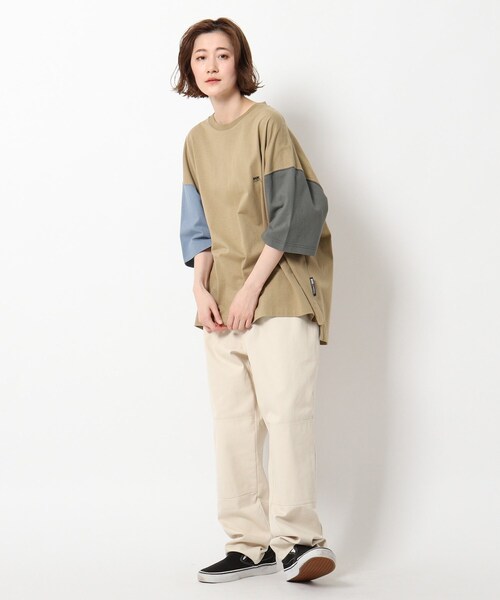 BASECONTROL(ベースコントロール)の「◆スーパービッグシルエット コットン天竺 ロゴプリント半袖Tシャツ(Tシャツ/カットソー・レディース・ブラック/アイボリー/ベージュ系/アイボリー系/ベージュ・99)」の8枚目の写真
