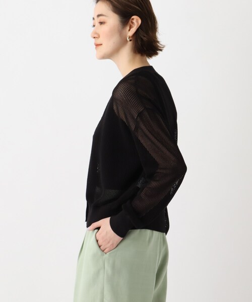 OPAQUE.CLIP(オペークドットクリップ)の「◆透かし編み Vカーディガン(カーディガン/ボレロ・レディース・ブラック/オフホワイト/ブルー/オレンジ系その他5・00)」の18枚目の写真