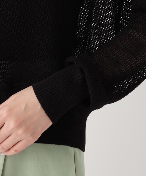 OPAQUE.CLIP(オペークドットクリップ)の「◆透かし編み Vカーディガン(カーディガン/ボレロ・レディース・ブラック/オフホワイト/ブルー/オレンジ系その他5・00)」の14枚目の写真