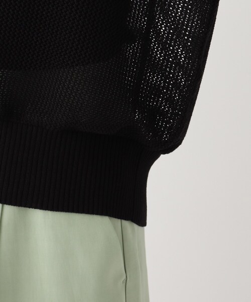 OPAQUE.CLIP(オペークドットクリップ)の「◆透かし編み Vカーディガン(カーディガン/ボレロ・レディース・ブラック/オフホワイト/ブルー/オレンジ系その他5・00)」の12枚目の写真