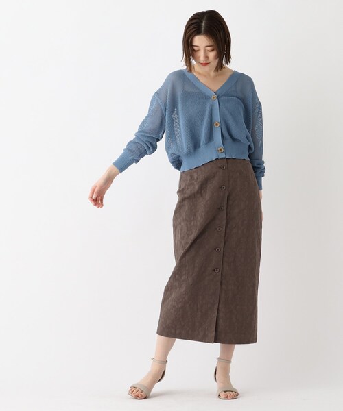 OPAQUE.CLIP(オペークドットクリップ)の「◆透かし編み Vカーディガン(カーディガン/ボレロ・レディース・ブラック/オフホワイト/ブルー/オレンジ系その他5・00)」の19枚目の写真