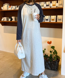 ラグランカットソーワンピース / Tシャツワンピ ラグラン 大人カジュアル