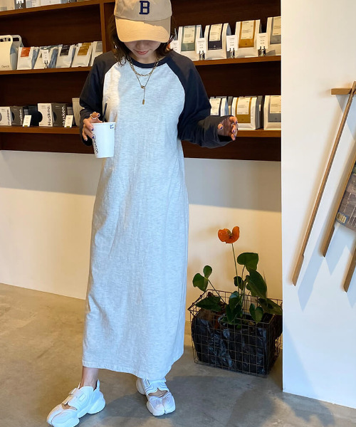 ISOOK（アイスー）の「ラグランカットソーワンピース / Tシャツワンピ ラグラン 大人カジュアル（ワンピース・レディース・アイボリー・FREE）」の6枚目の写真