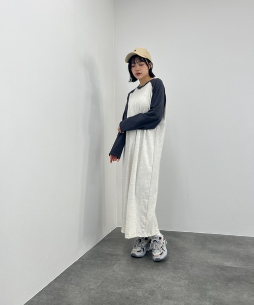 ISOOK（アイスー）の「ラグランカットソーワンピース / Tシャツワンピ ラグラン 大人カジュアル（ワンピース・レディース・アイボリー・FREE）」の18枚目の写真