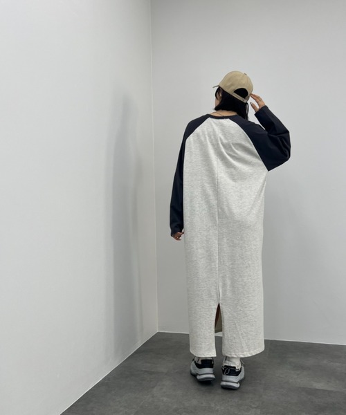 ISOOK（アイスー）の「ラグランカットソーワンピース / Tシャツワンピ ラグラン 大人カジュアル（ワンピース・レディース・アイボリー・FREE）」の9枚目の写真