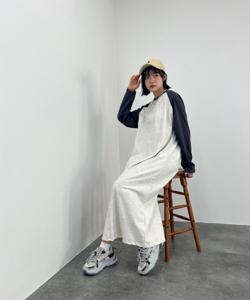 ISOOK（アイスー）の「ラグランカットソーワンピース / Tシャツワンピ ラグラン 大人カジュアル（ワンピース・レディース・アイボリー・FREE）」の14枚目の写真