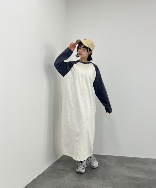 ISOOK（アイスー）の「ラグランカットソーワンピース / Tシャツワンピ ラグラン 大人カジュアル（ワンピース・レディース・アイボリー・FREE）」の10枚目の写真