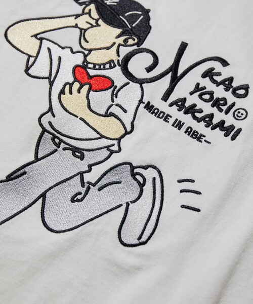 FREAK'S STORE（フリークスストア）の「KAOYORINAKAMI×FREAK’S STORE/カオヨリナカミ×フリークスストア “Punch Boy” S/S/パンチボーイ 刺繍 半袖Tシャツ（Tシャツ/カットソー・メンズ・サックスブルー/ホワイト/グリーン・MEDIUM/LARGE/X-LARGE）」の20枚目の写真