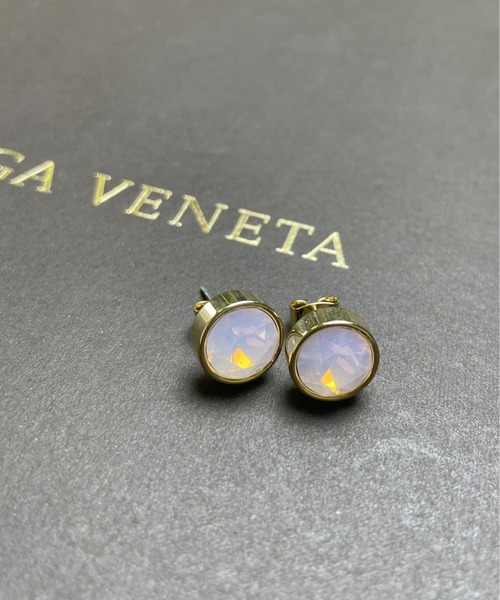 StyleSea（スタイルシー）の「サークルストーンキャッチピアス（ピアス（両耳用）・レディース・ピンク/エメラルド/ブルー/ホワイト/パープル/ゴールド・FREE）」の6枚目の写真