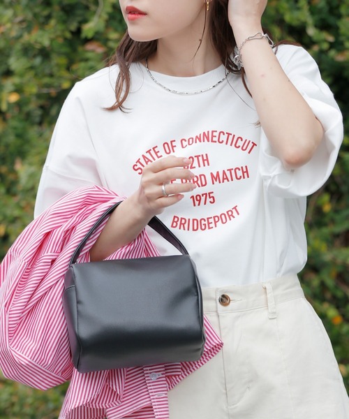 CIAOPANIC TYPY（チャオパニックティピー）の「USAコットンアソートプリントTee（Tシャツ/カットソー・レディース・ホワイト/ピンク/イエロー/チャコールグレー・ONE SIZE）」の5枚目の写真