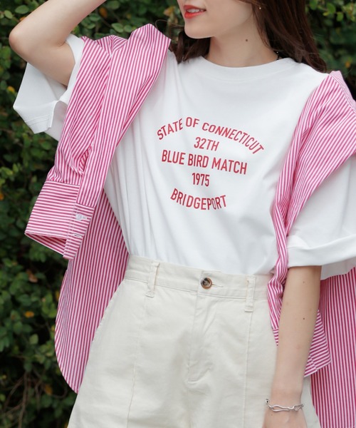 CIAOPANIC TYPY（チャオパニックティピー）の「USAコットンアソートプリントTee（Tシャツ/カットソー・レディース・ホワイト/ピンク/イエロー/チャコールグレー・ONE SIZE）」の7枚目の写真