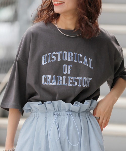 CIAOPANIC TYPY（チャオパニックティピー）の「USAコットンアソートプリントTee（Tシャツ/カットソー・レディース・ホワイト/ピンク/イエロー/チャコールグレー・ONE SIZE）」の12枚目の写真