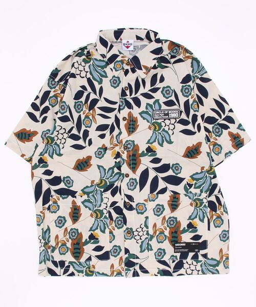 HOOK（フック）の「HOOK- アメカジ南国植物模様アロハシャツ（シャツ/ブラウス・メンズ・グリーン/オレンジ・M/L/XL）」の13枚目の写真