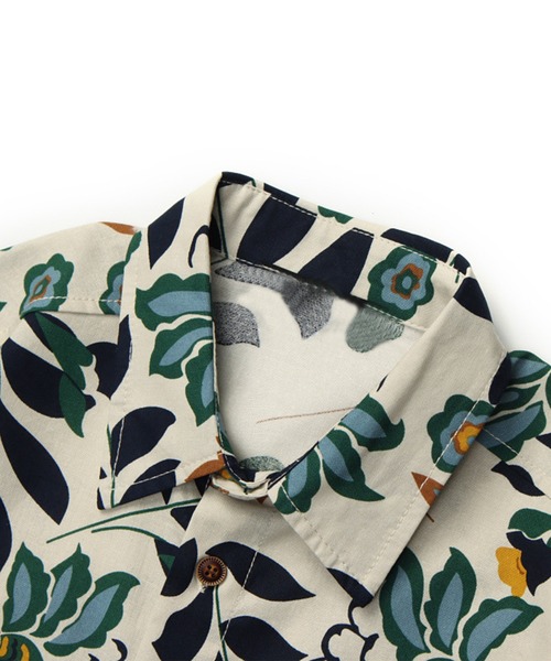 HOOK（フック）の「HOOK- アメカジ南国植物模様アロハシャツ（シャツ/ブラウス・メンズ・グリーン/オレンジ・M/L/XL）」の7枚目の写真