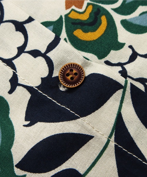 HOOK（フック）の「HOOK- アメカジ南国植物模様アロハシャツ（シャツ/ブラウス・メンズ・グリーン/オレンジ・M/L/XL）」の9枚目の写真