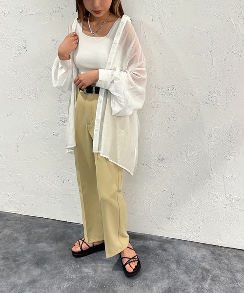 apres jour mignon(アプレジュールミニョン)の「ニットスクエアネックタンク【ZOZOTOWN限定アイテム】(タンクトップ・レディース・ブルー系その他/ピンク/ホワイト/ブラック・X-LARGE/フリー)」の12枚目の写真