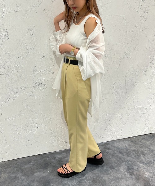 apres jour mignon(アプレジュールミニョン)の「ニットスクエアネックタンク【ZOZOTOWN限定アイテム】(タンクトップ・レディース・ブルー系その他/ピンク/ホワイト/ブラック・X-LARGE/フリー)」の6枚目の写真