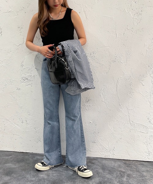 apres jour mignon(アプレジュールミニョン)の「ニットスクエアネックタンク【ZOZOTOWN限定アイテム】(タンクトップ・レディース・ブルー系その他/ピンク/ホワイト/ブラック・X-LARGE/フリー)」の10枚目の写真