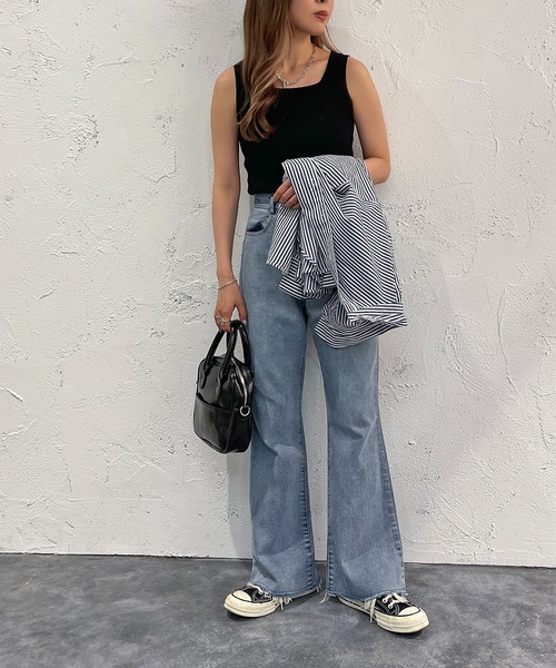 apres jour mignon(アプレジュールミニョン)の「ニットスクエアネックタンク【ZOZOTOWN限定アイテム】(タンクトップ・レディース・ブルー系その他/ピンク/ホワイト/ブラック・X-LARGE/フリー)」の17枚目の写真