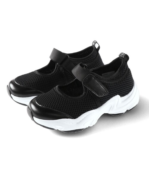 BRANSHES(ブランシェス)の「メッシュシューズ(スニーカー・キッズ・ブラック/ラベンダー・15.0cm/16.0cm/17.0cm/18.0cm/19.0cm/20.0cm/21.0cm)」の2枚目の写真