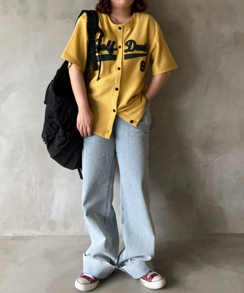 kutir(クティール)の「ベースボールスウェットT(Tシャツ/カットソー・レディース・ネイビー/オフホワイト/イエロー・FREE)」の3枚目の写真