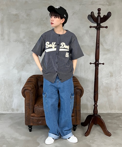 kutir(クティール)の「ベースボールスウェットT(Tシャツ/カットソー・レディース・ネイビー/オフホワイト/イエロー・FREE)」の19枚目の写真