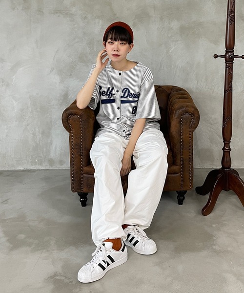 kutir(クティール)の「ベースボールスウェットT(Tシャツ/カットソー・レディース・ネイビー/オフホワイト/イエロー・FREE)」の10枚目の写真