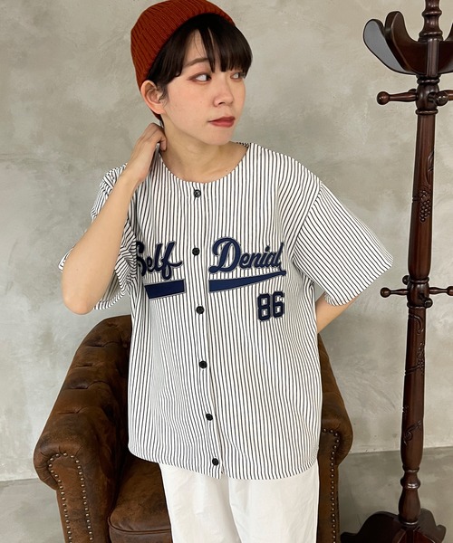 kutir(クティール)の「ベースボールスウェットT(Tシャツ/カットソー・レディース・ネイビー/オフホワイト/イエロー・FREE)」の7枚目の写真