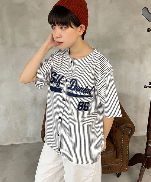 kutir(クティール)の「ベースボールスウェットT(Tシャツ/カットソー・レディース・ネイビー/オフホワイト/イエロー・FREE)」の8枚目の写真
