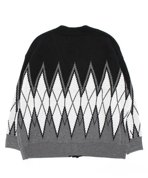 ＪＵＧＬＡＮＳ（ユグランス）の「RINGS　アーガイルニットカーデ（カーディガン/ボレロ・メンズ・ブルー/ブラック/ベージュ・M/L）」の4枚目の写真