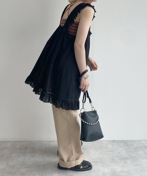 w closet（ダブルクローゼット）の「フリルレースタンクチュニック