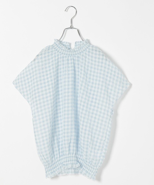 GLOBAL WORK(グローバルワーク)の「シアーギンガムブラウス/AND YUA ANY/281236(シャツ/ブラウス・キッズ・ブラック/オフホワイト/ライトブルー・150cm/160cm)」の11枚目の写真