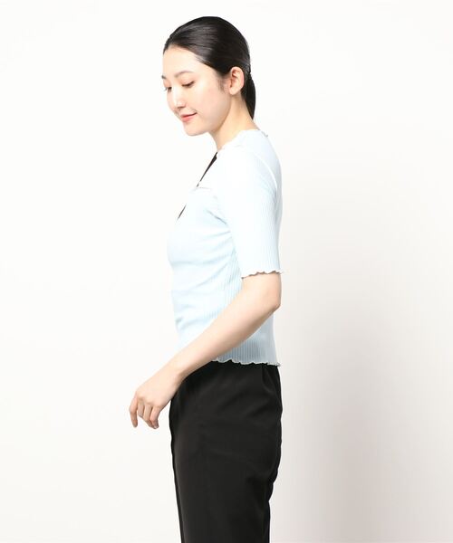 Heather(ヘザー)の「バストオープンメロ-T(5分袖) 299631(Tシャツ/カットソー・レディース・ホワイト/ブラック/ブルー・FREE)」の15枚目の写真