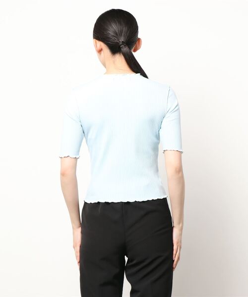 Heather(ヘザー)の「バストオープンメロ-T(5分袖) 299631(Tシャツ/カットソー・レディース・ホワイト/ブラック/ブルー・FREE)」の16枚目の写真