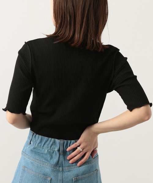Heather(ヘザー)の「バストオープンメロ-T(5分袖) 299631(Tシャツ/カットソー・レディース・ホワイト/ブラック/ブルー・FREE)」の10枚目の写真